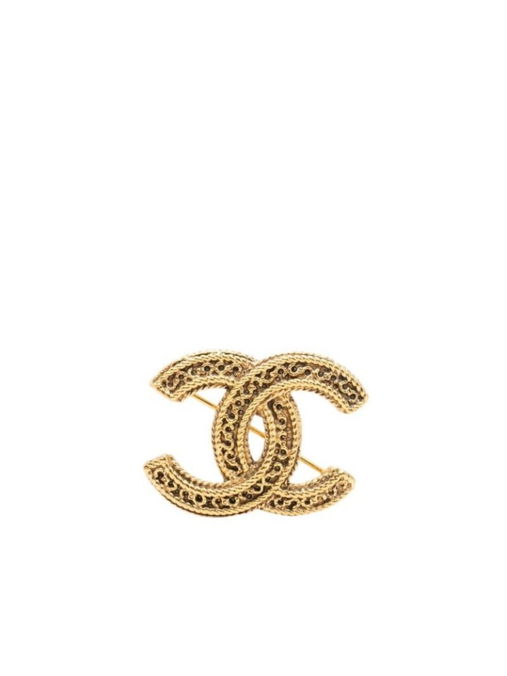 Chanel CC Logo Brooch Gold Plated